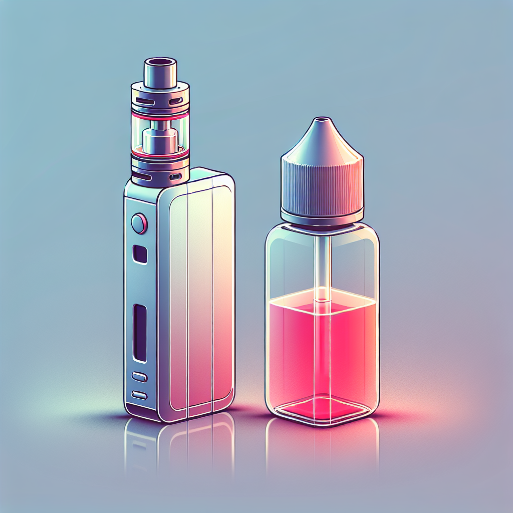мінімалістичне зображення рідин для вейпінгу та електронного пристрою на м'якому градієнтному фоні