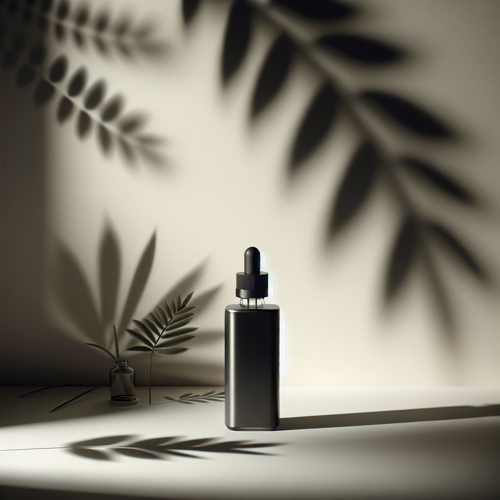 Органічна рідина для вейпа з натуральними інгредіентами на мінімалістичному фоні