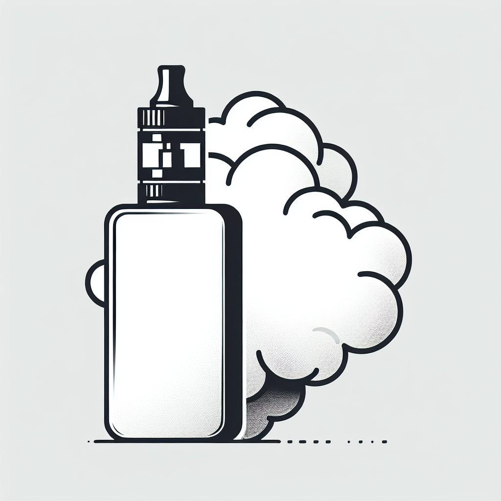 жидкость для куріння вейпа у флаконі з хмарою пару на фоні