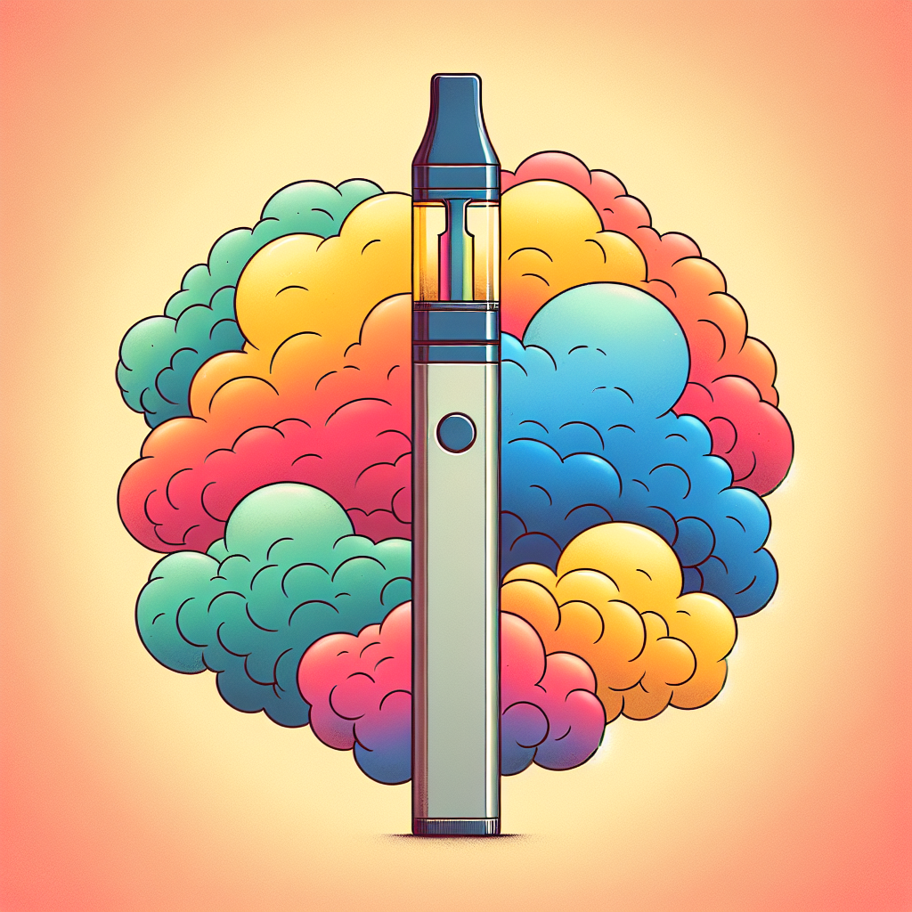 Caliburn вейп пристрій з кольоровими ароматними хмарами диму