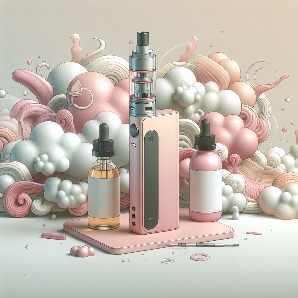 мінералезована ілюстрація пристрою для вейпінгу з органічною рідиною для вейпа, що підкреслює безпечний і натуральний вибір для вейперів.