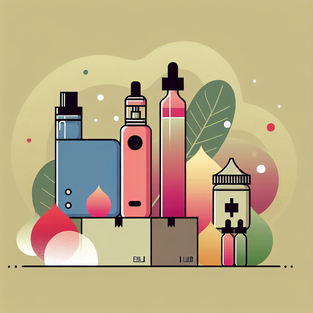 Сучасні рідини для под-систем: кольорові флакони та символ доставки